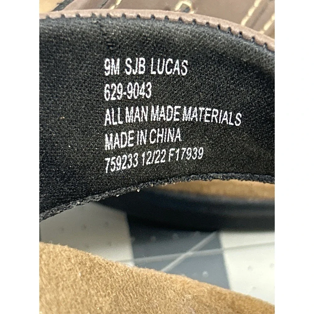 St. John's Bay SJB Lucas Sandals Mens 9 Brown Memory Foam Flip Flops Comfort